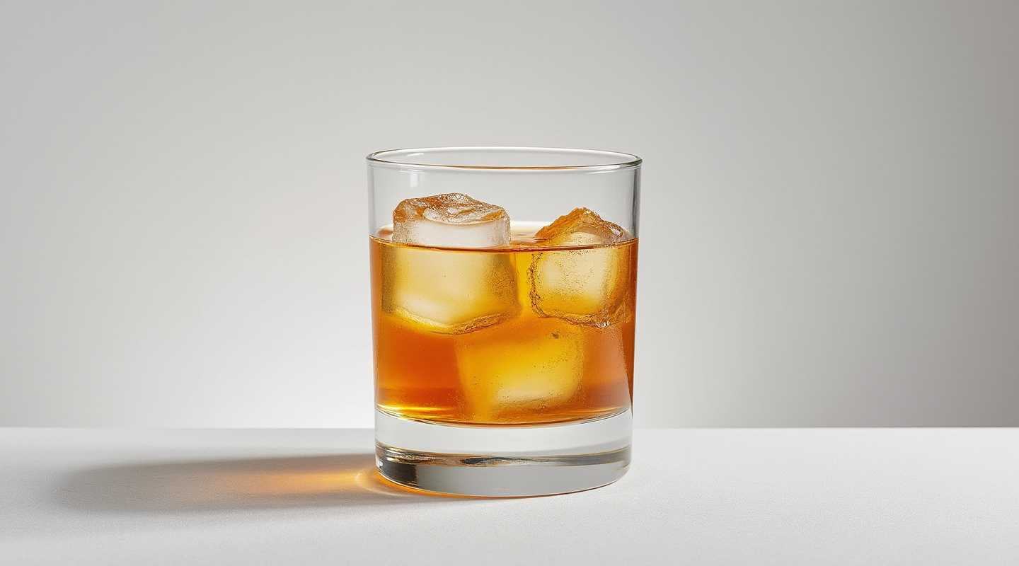 Dutch Highlander cocktail served in a rocks glass with a lemon twist