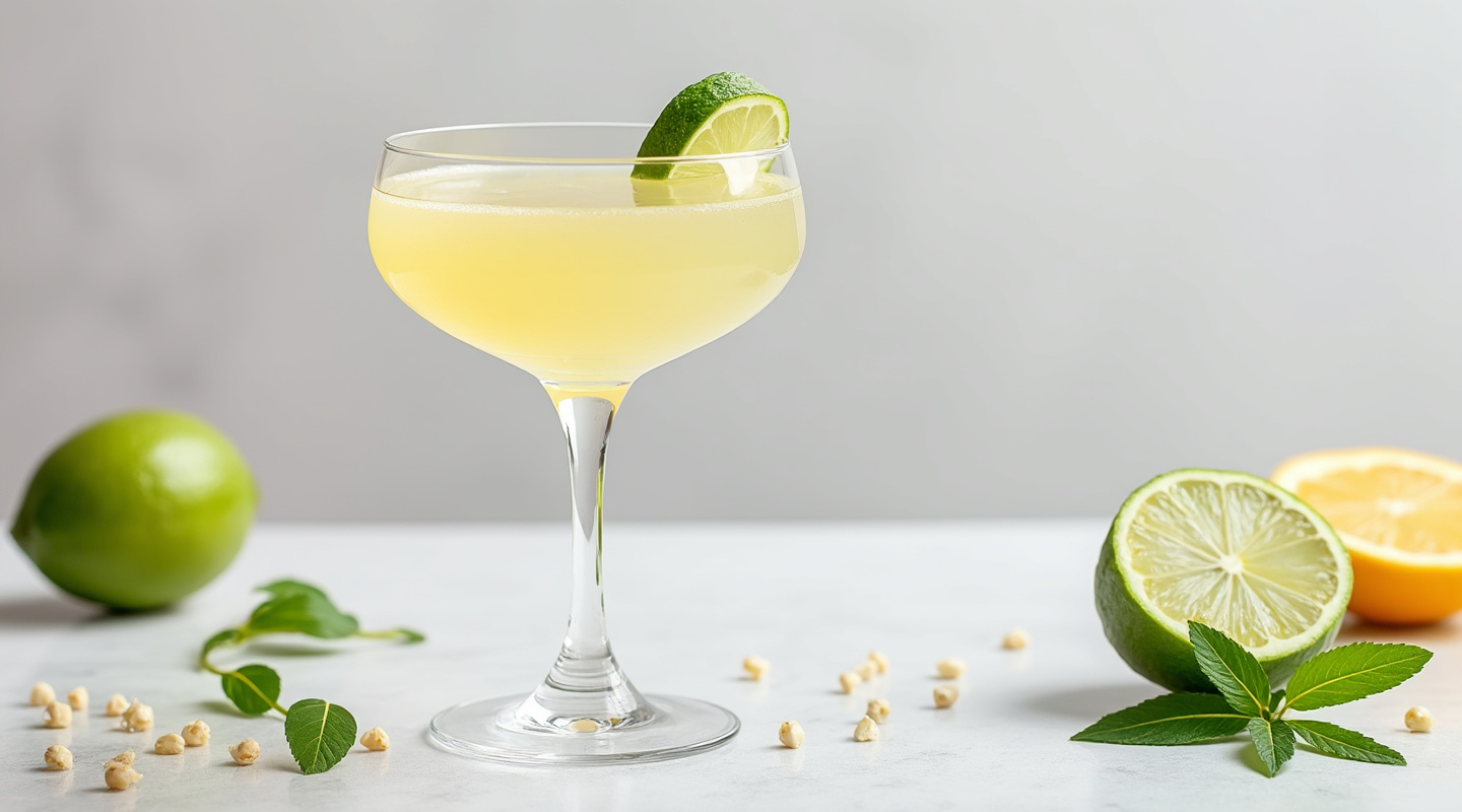 Monkey Loves Pandan cocktail in a coupe glass