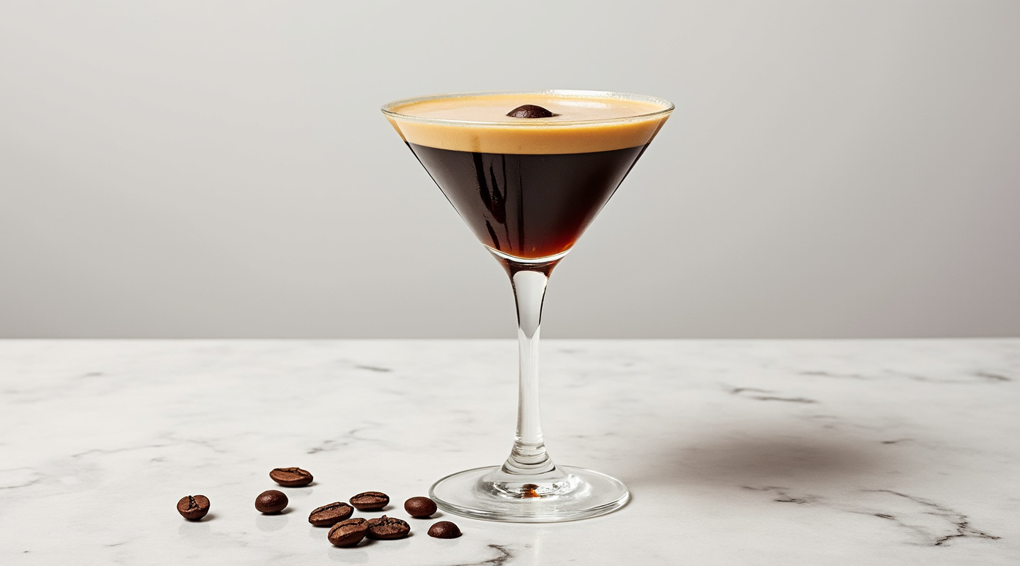 Italian Espresso Martini in a Nick & Nora Glass