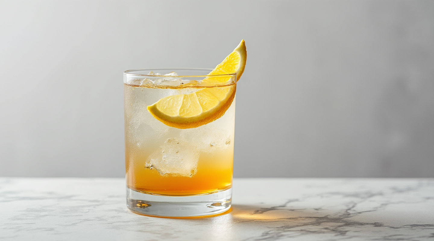 Bill Chandler cocktail in a chilled Coupe glass with a lemon zest twist garnish