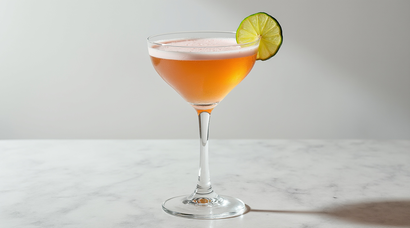 A elegantly presented Bella Martini in a chilled Martini glass