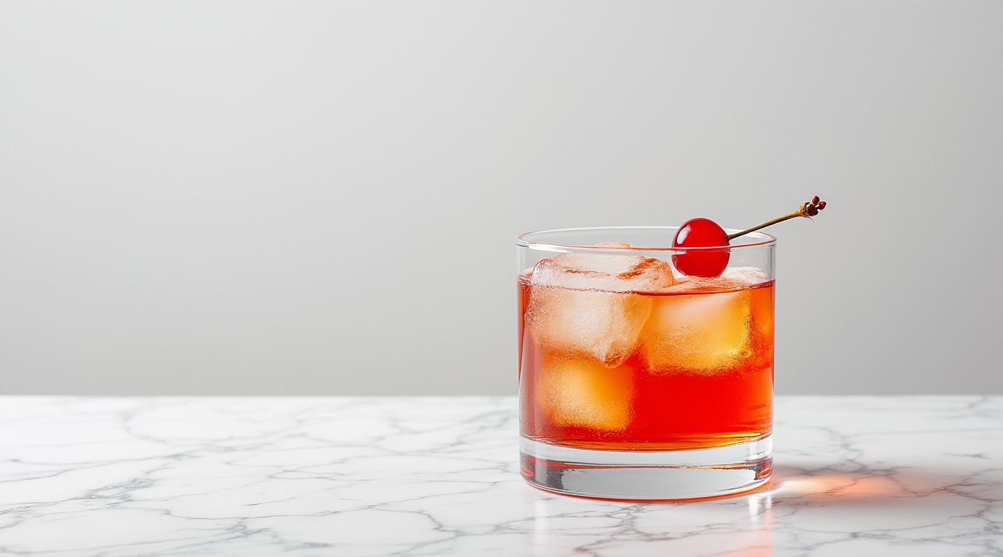 Crimson King cocktail in an Old-Fashioned glass