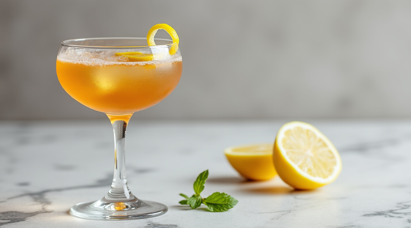 Grappa Luca cocktail served in a Coupe glass