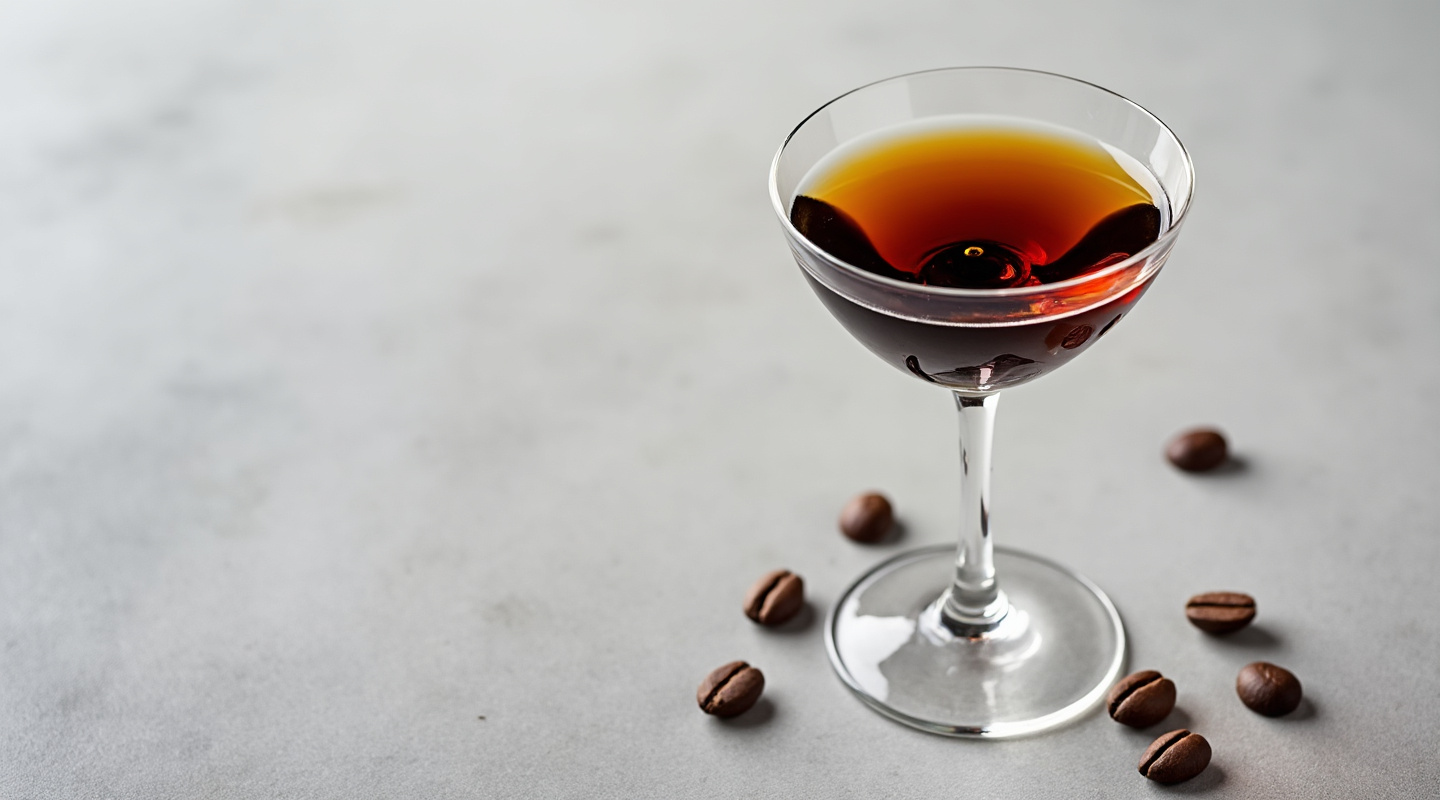 Cognac Espresso Martini served in a chilled Coupe glass