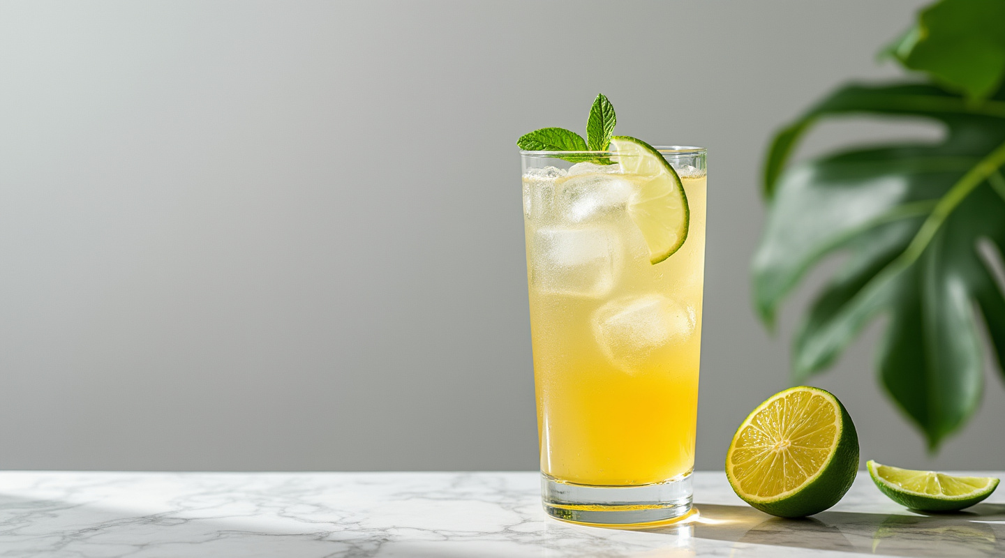Caipirinha cocktail served in a highball glass