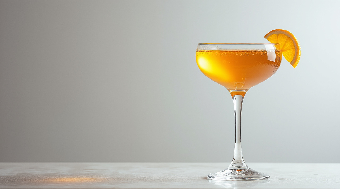 A perfectly mixed Esquire #1 cocktail served in a coupe glass with an orange zest garnish.