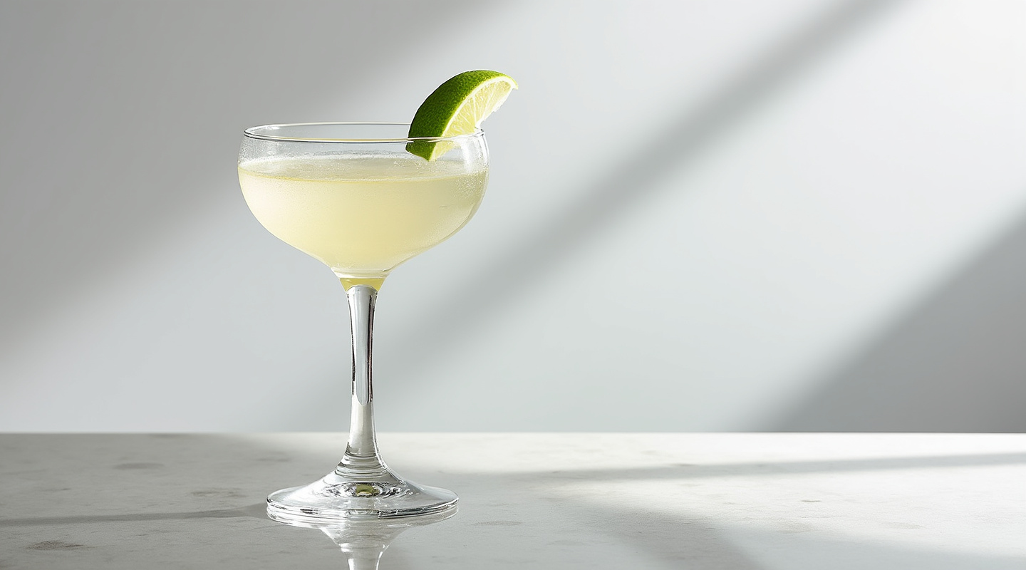 Alabaster Cocktail served in a Nick & Nora glass