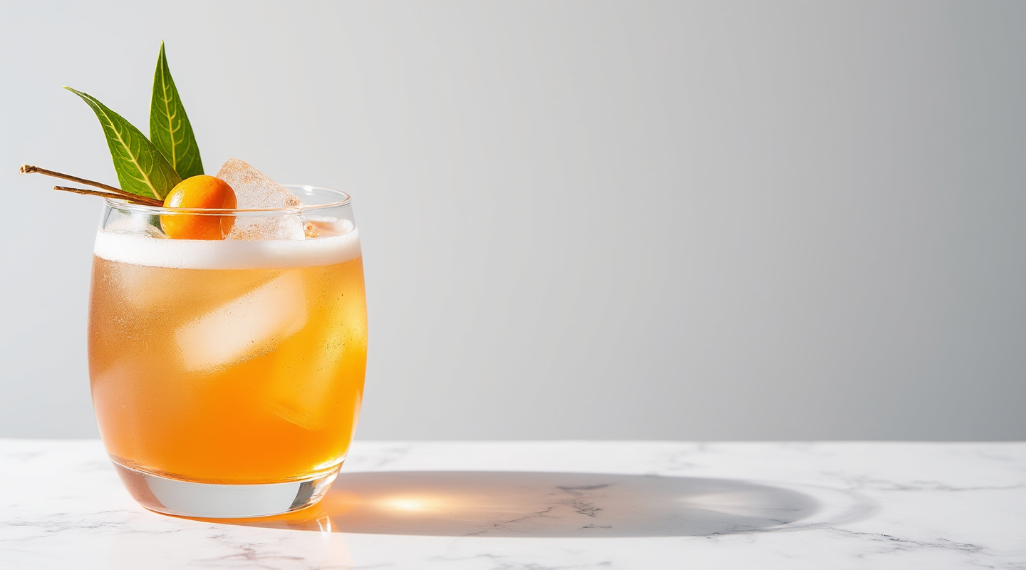 A colorful Shark Bite cocktail served in a hurricane glass with visible layers.