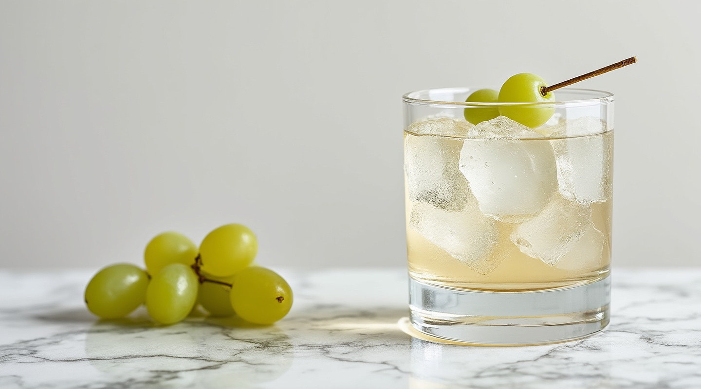 Reggatta de Blanc cocktail in an Old-Fashioned glass.