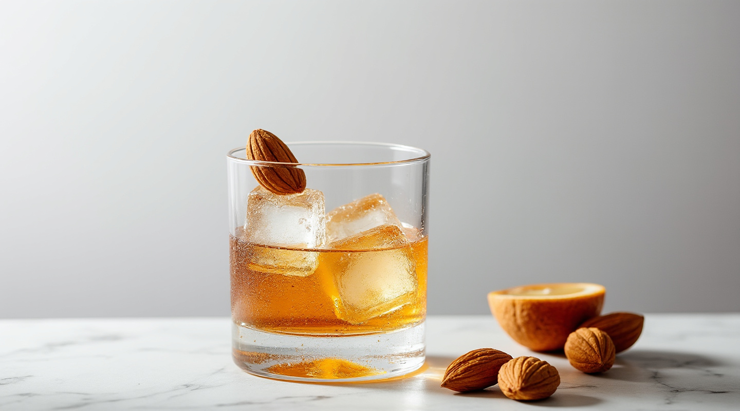 Toasted Old Fashioned Godfather cocktail served in an Old-fashioned glass