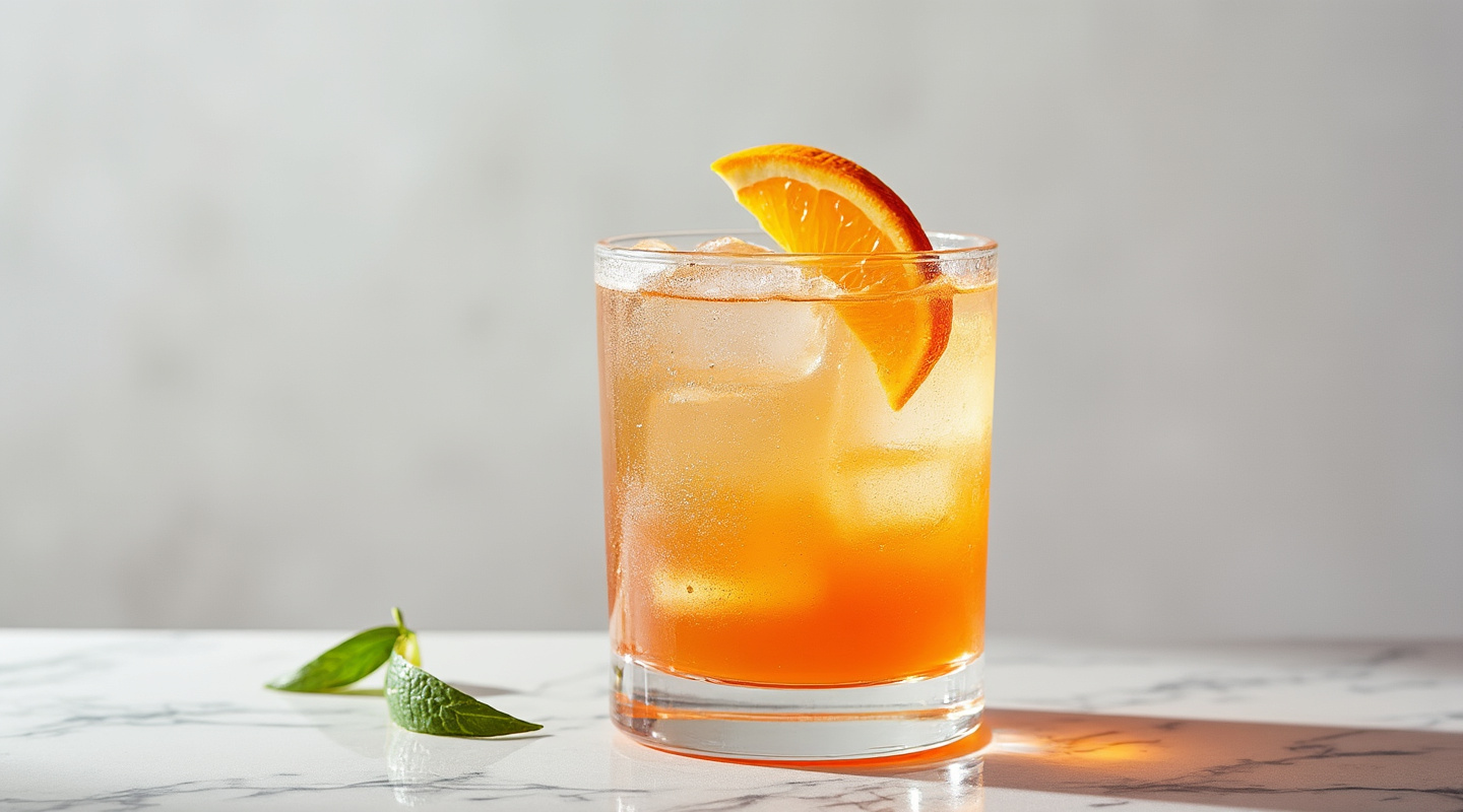 A vibrant Sex On The Beach cocktail served in a Collins glass with an orange slice garnish.