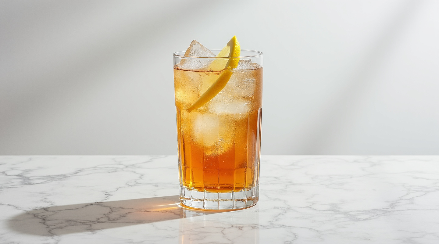 Brandy Spider Highball cocktail in a highball glass