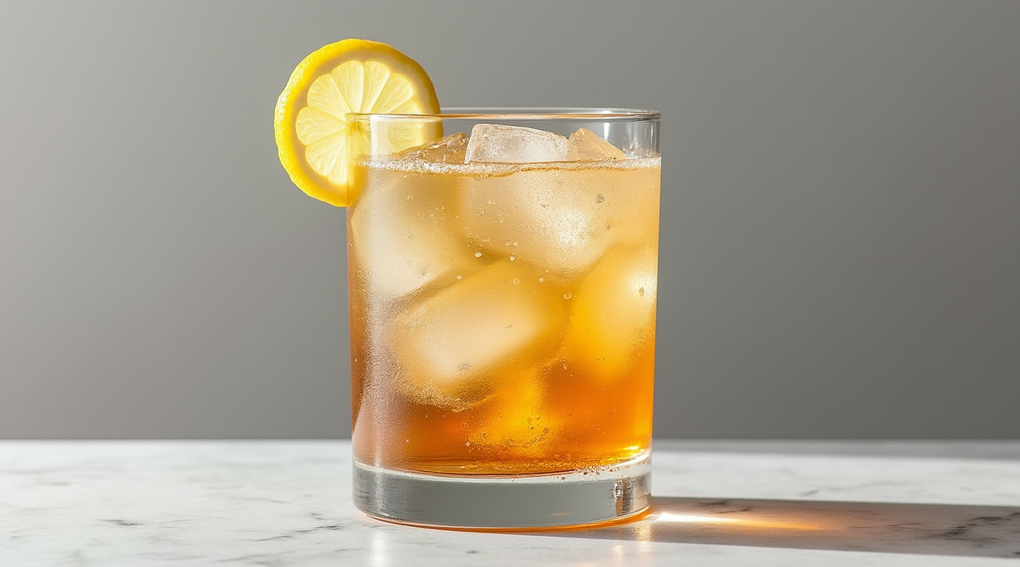 Bitter Elder cocktail garnished with lemon