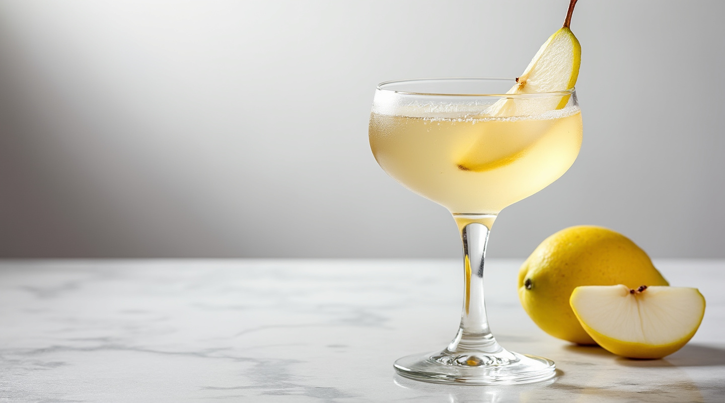 Pear Drop cocktail served in a coupe glass