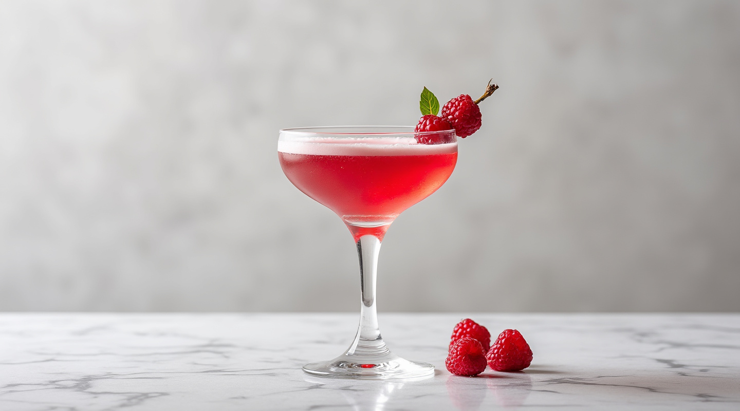 Razzzzzzberry Cocktail in a Martini glass