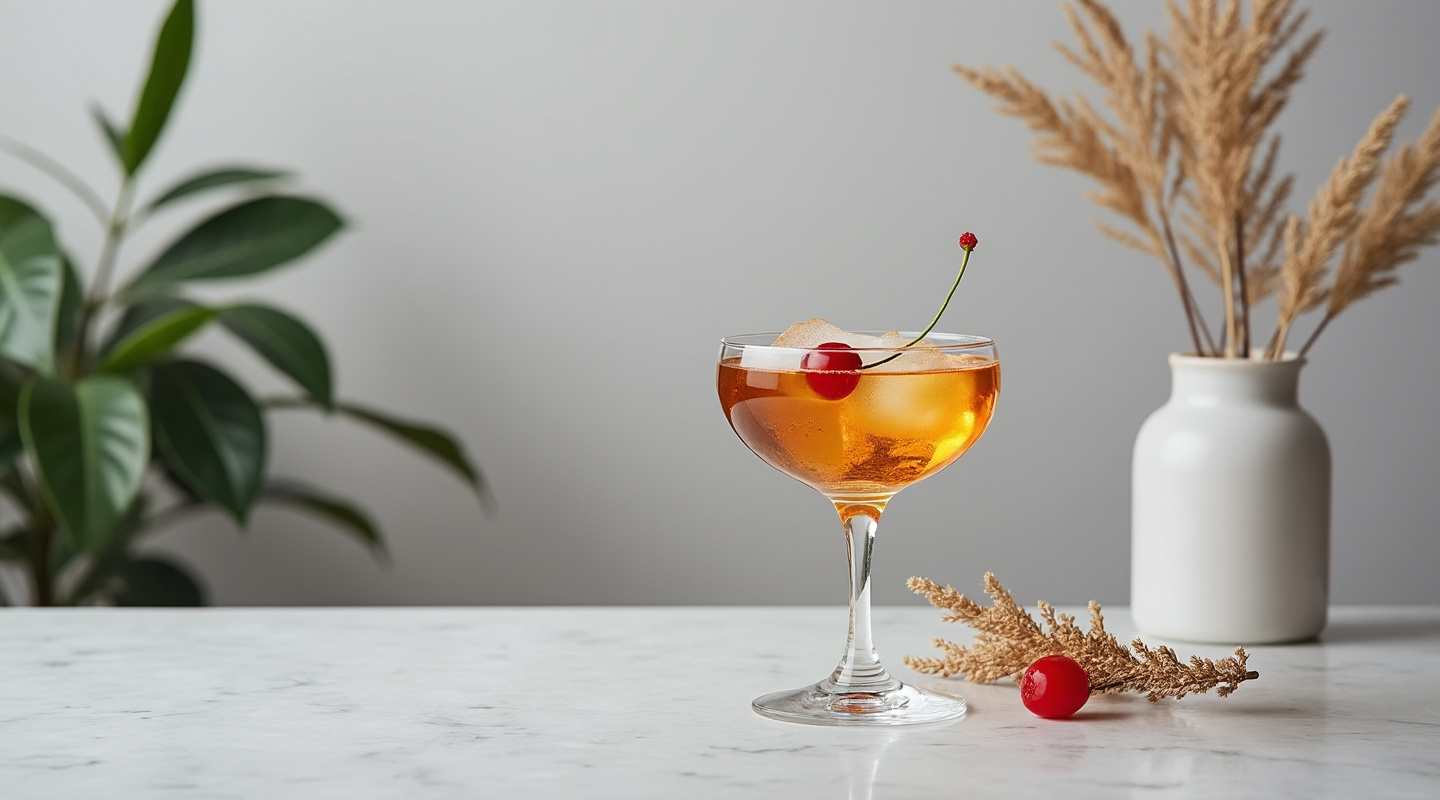 Vieux Navine cocktail in a coupe glass