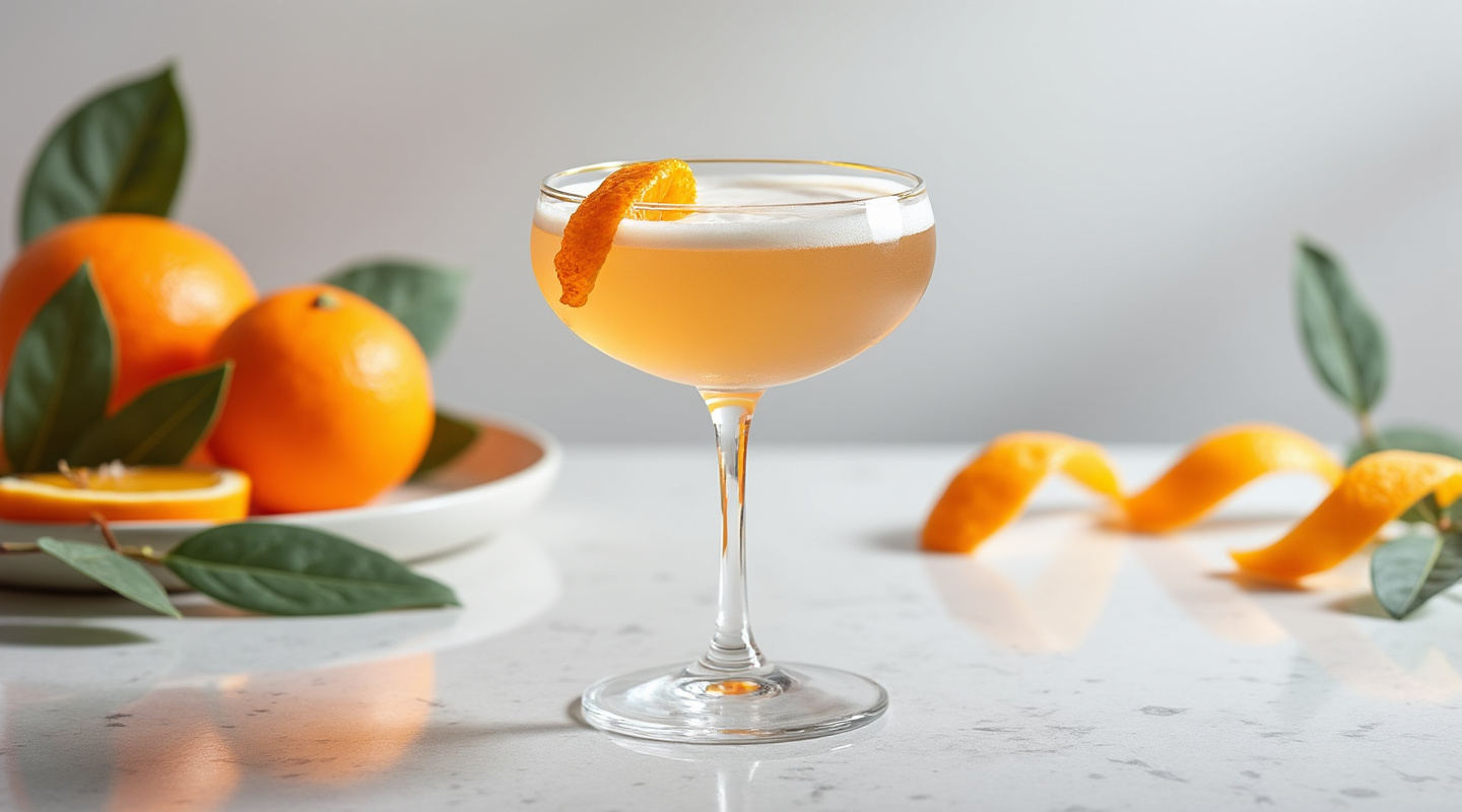 A Renaissance cocktail in a chilled coupe glass with an orange twist garnish.