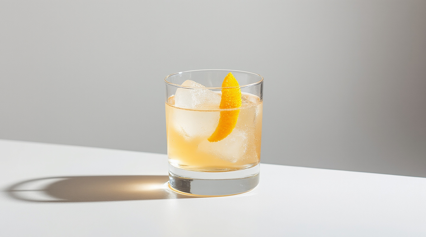 Comte de Sureau cocktail in an Old-fashioned glass