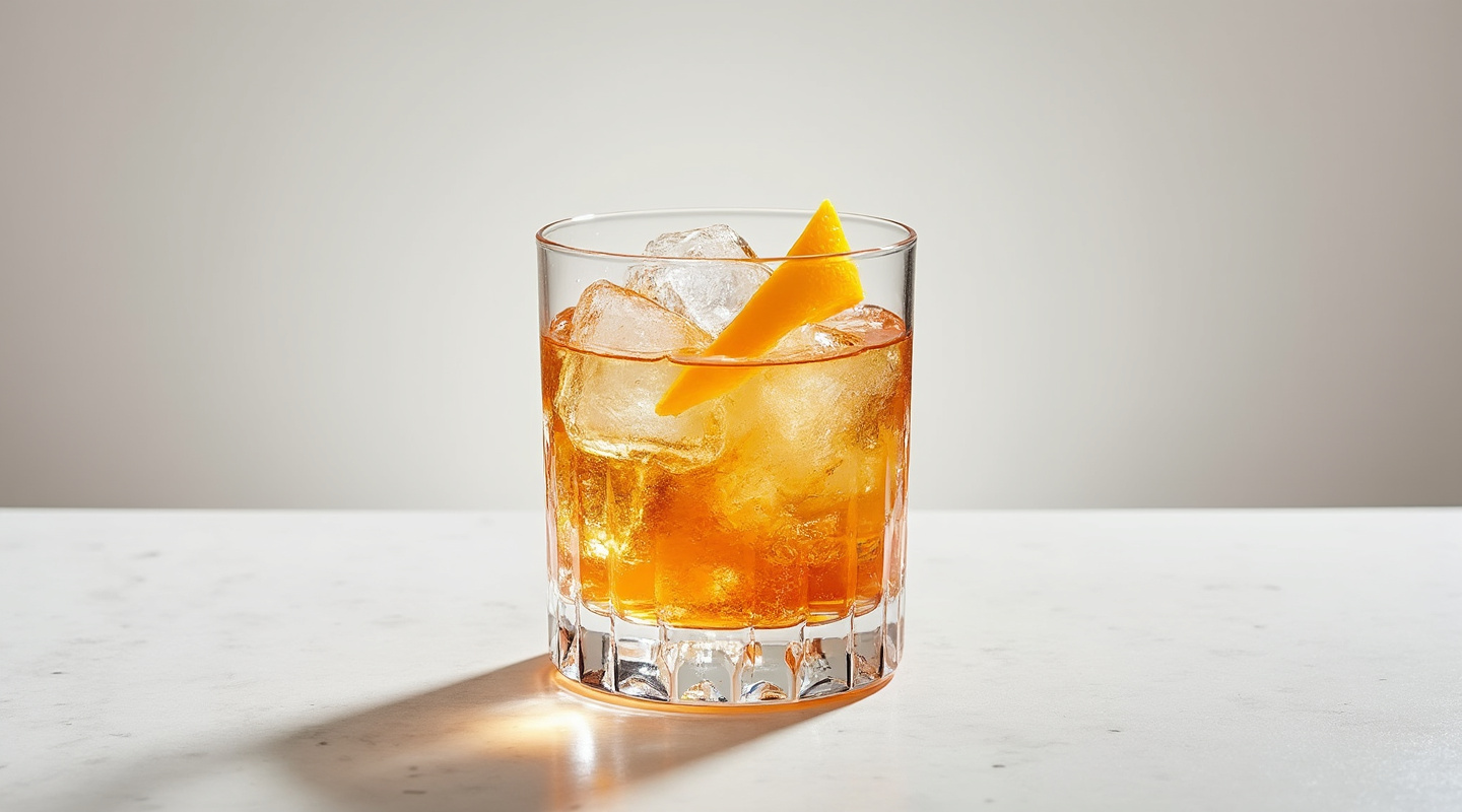 Snoopy cocktail in an Old-Fashioned glass