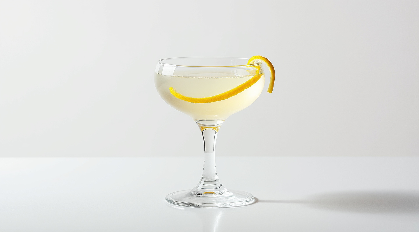 Gin Cocktail served in a Coupe glass