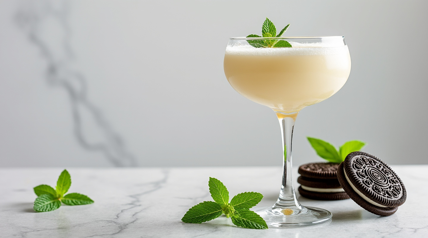 Barnamint cocktail served in a hurricane glass