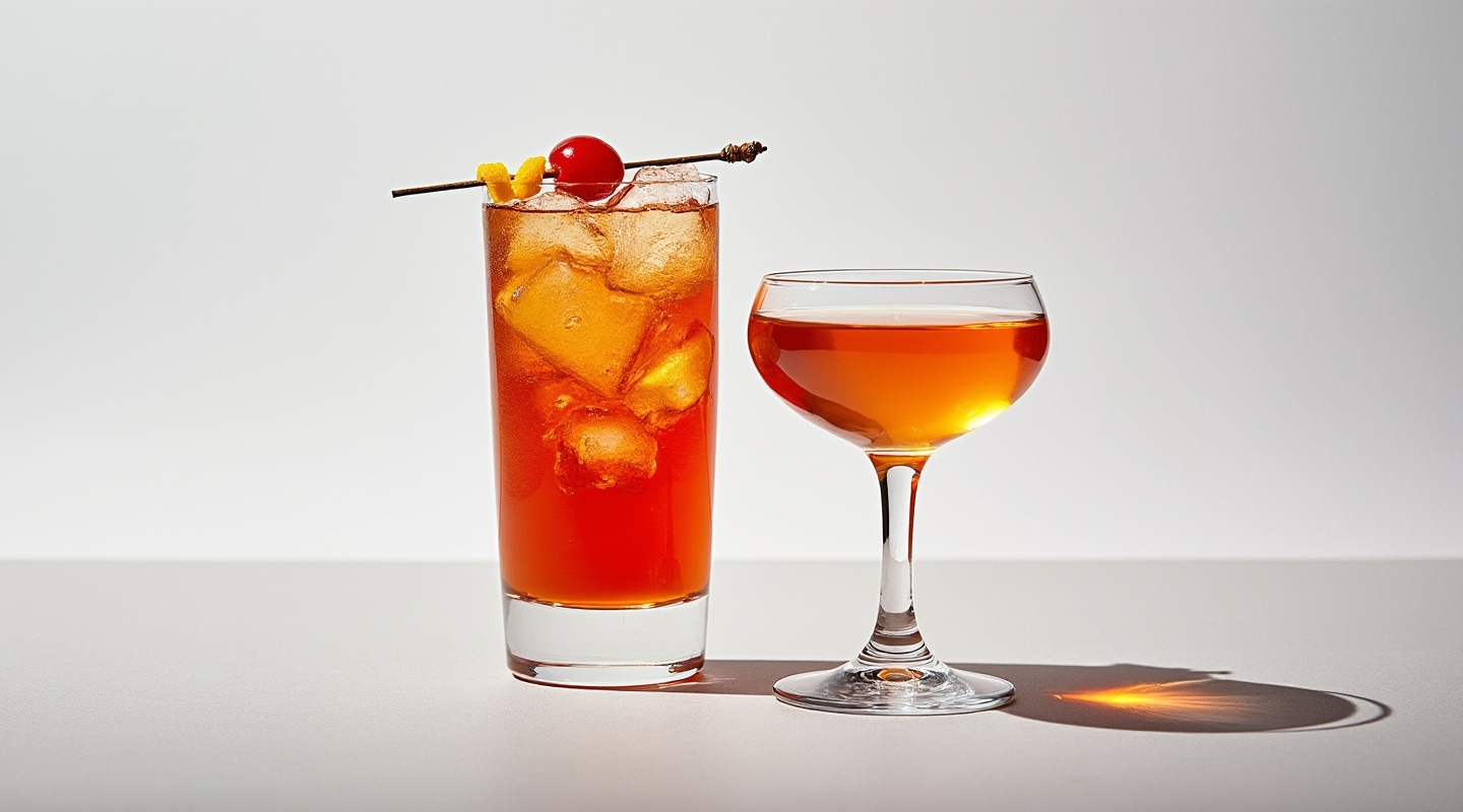 A classic Guards cocktail served in a chilled Nick & Nora glass