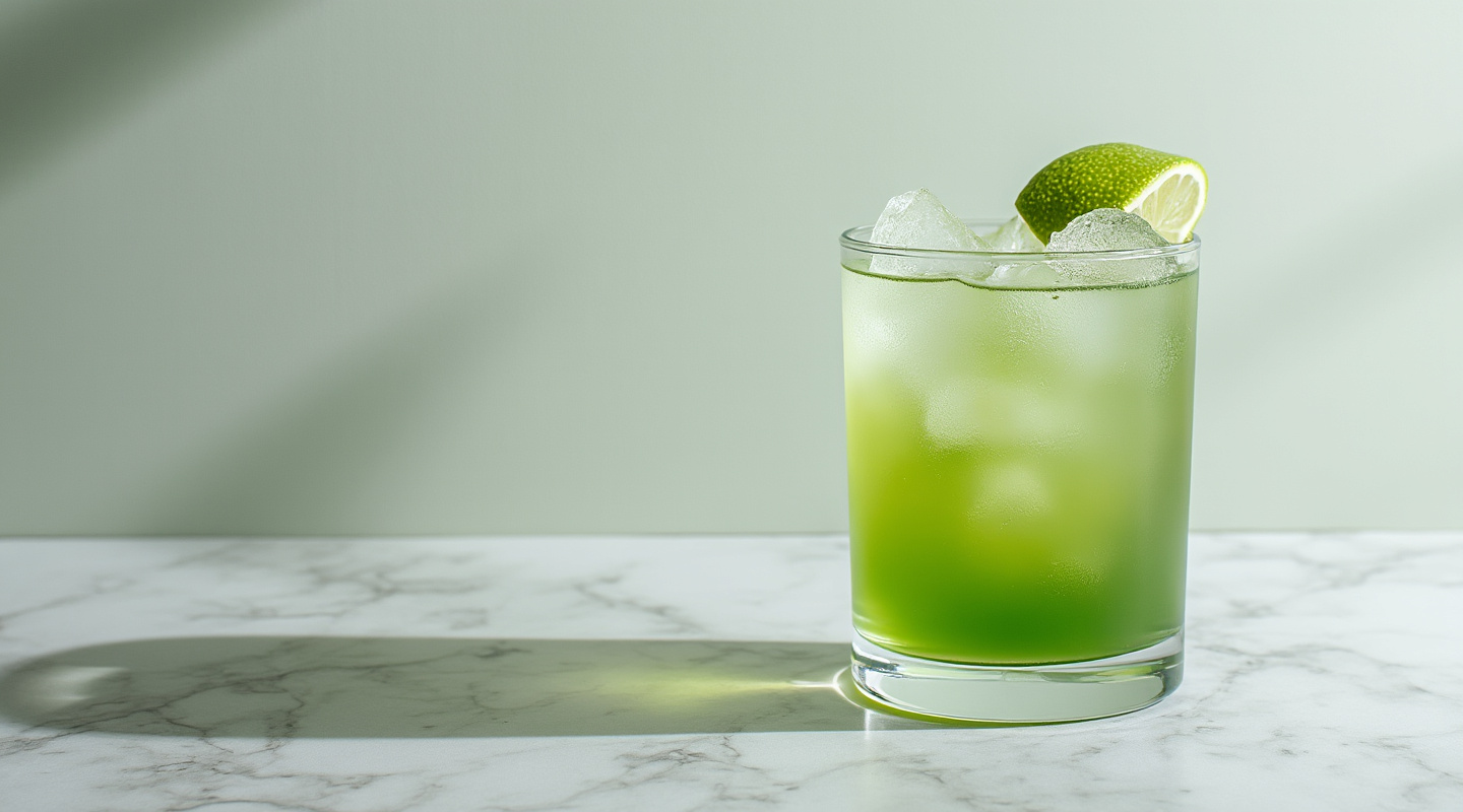 Green Isaac's Special in a glass
