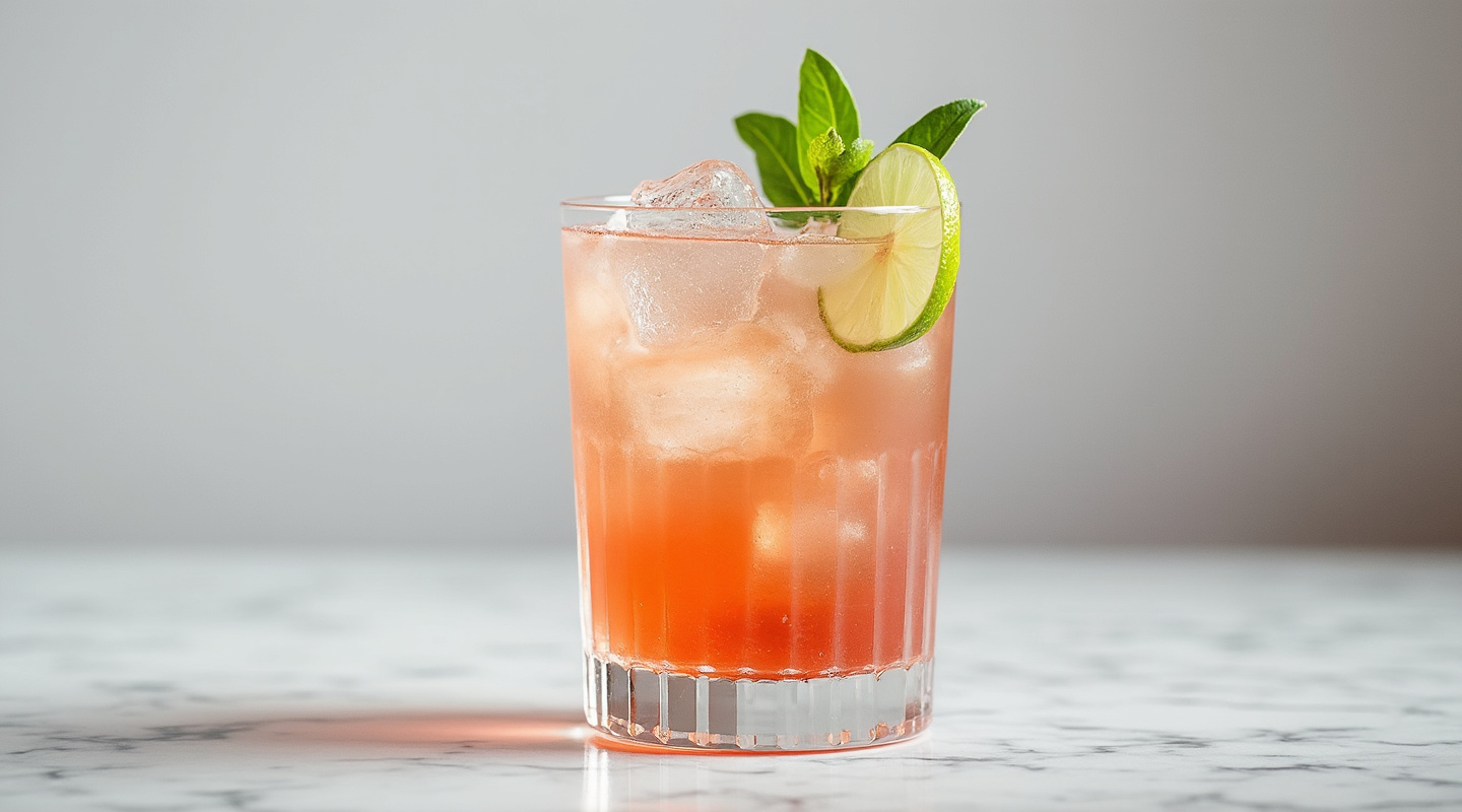 Tennessee Rush cocktail with garnished lime wedge