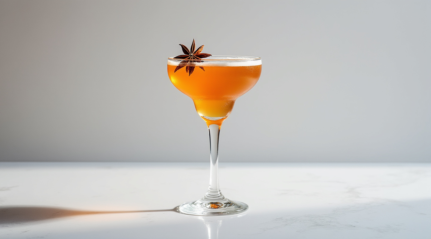 The Heritage cocktail served in a Martini glass