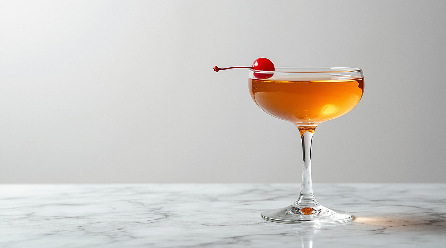 Manhattan in a coupe glass