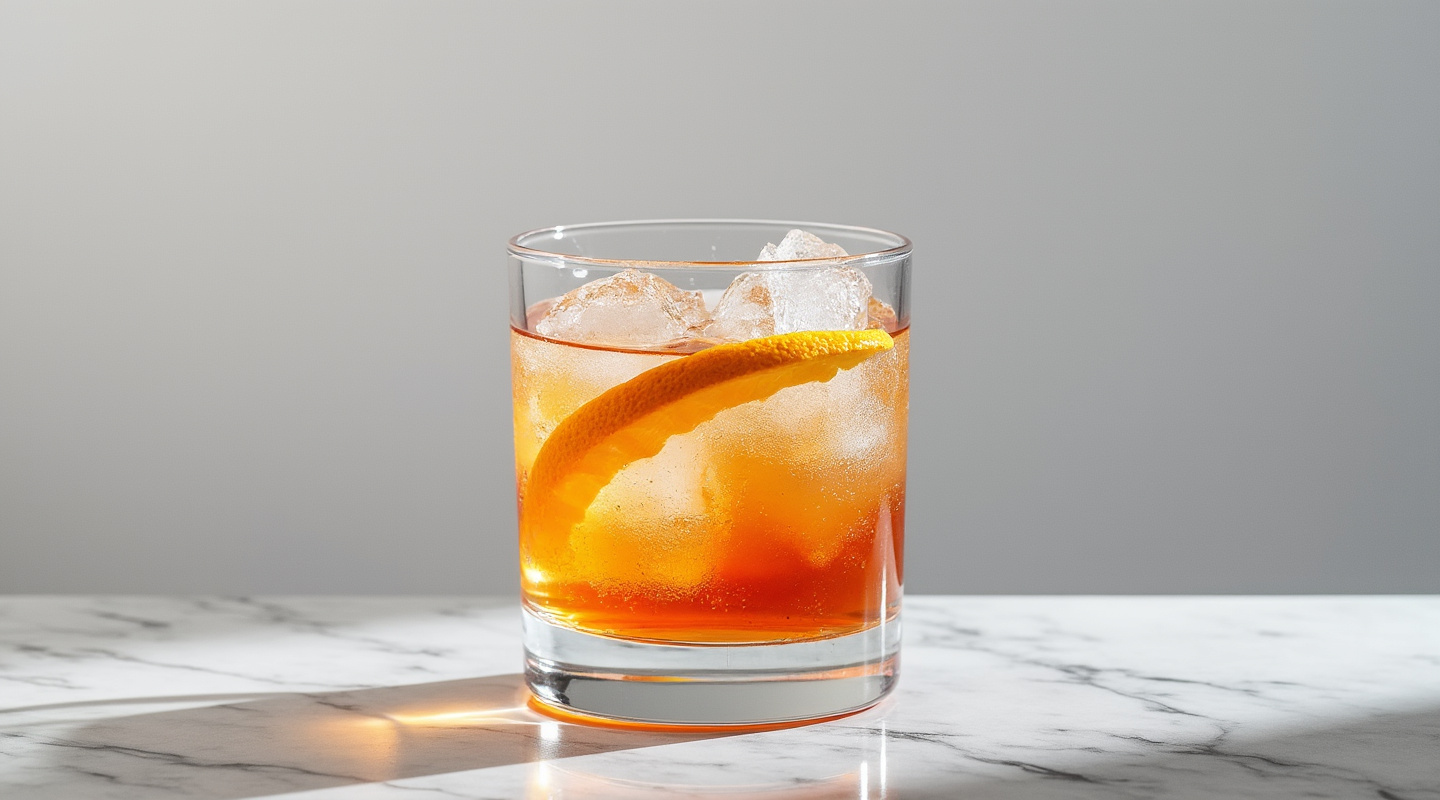 A Noble Europe cocktail served on crushed ice.