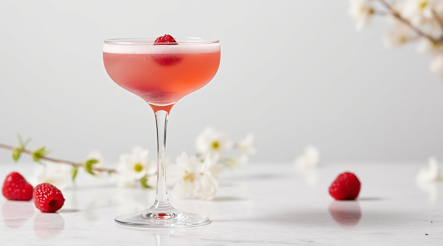 Nuts & Berries cocktail in a coupe glass