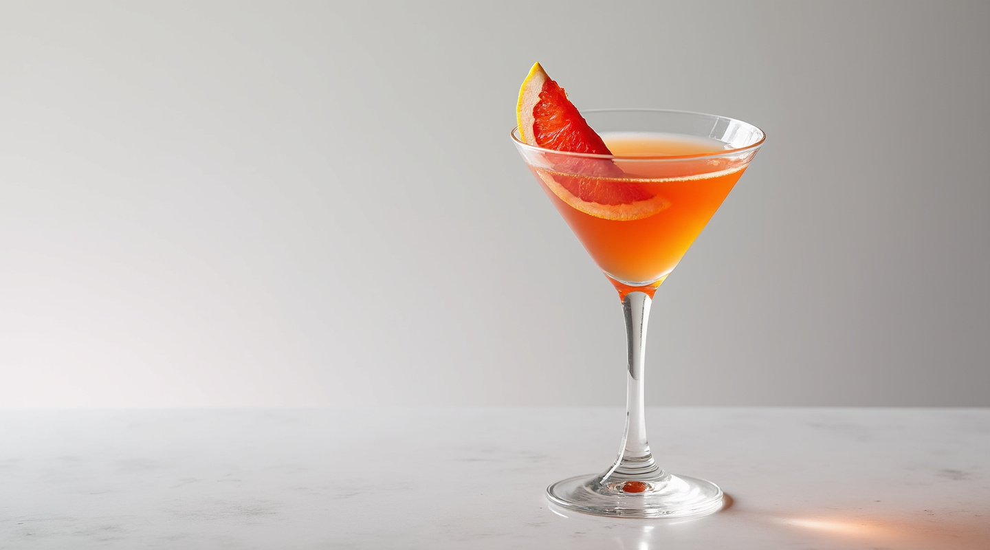 A chilled Polly's Special served in a Martini glass