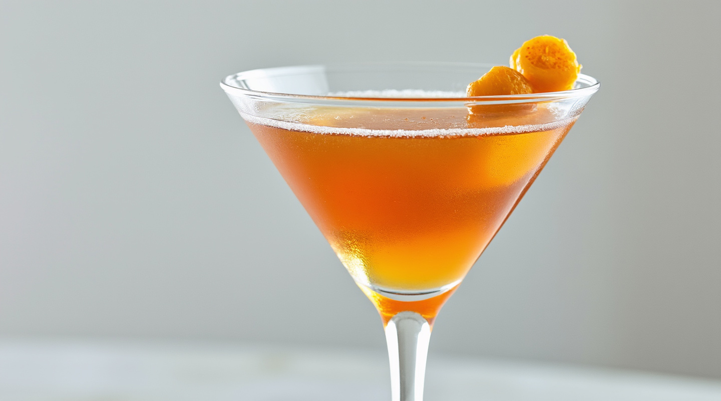 Pruneaux cocktail in a Martini glass