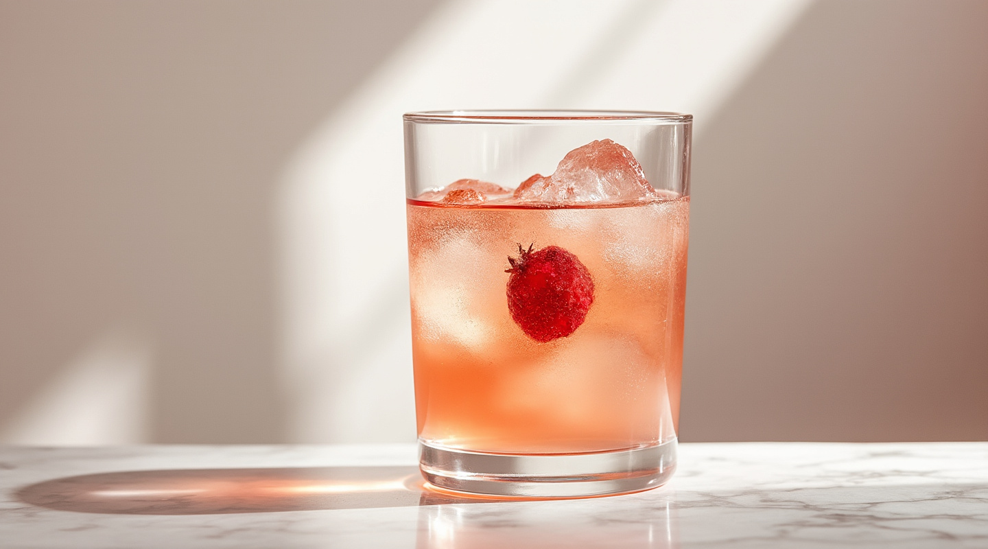 Rose No.3 cocktail in a Nick & Nora glass