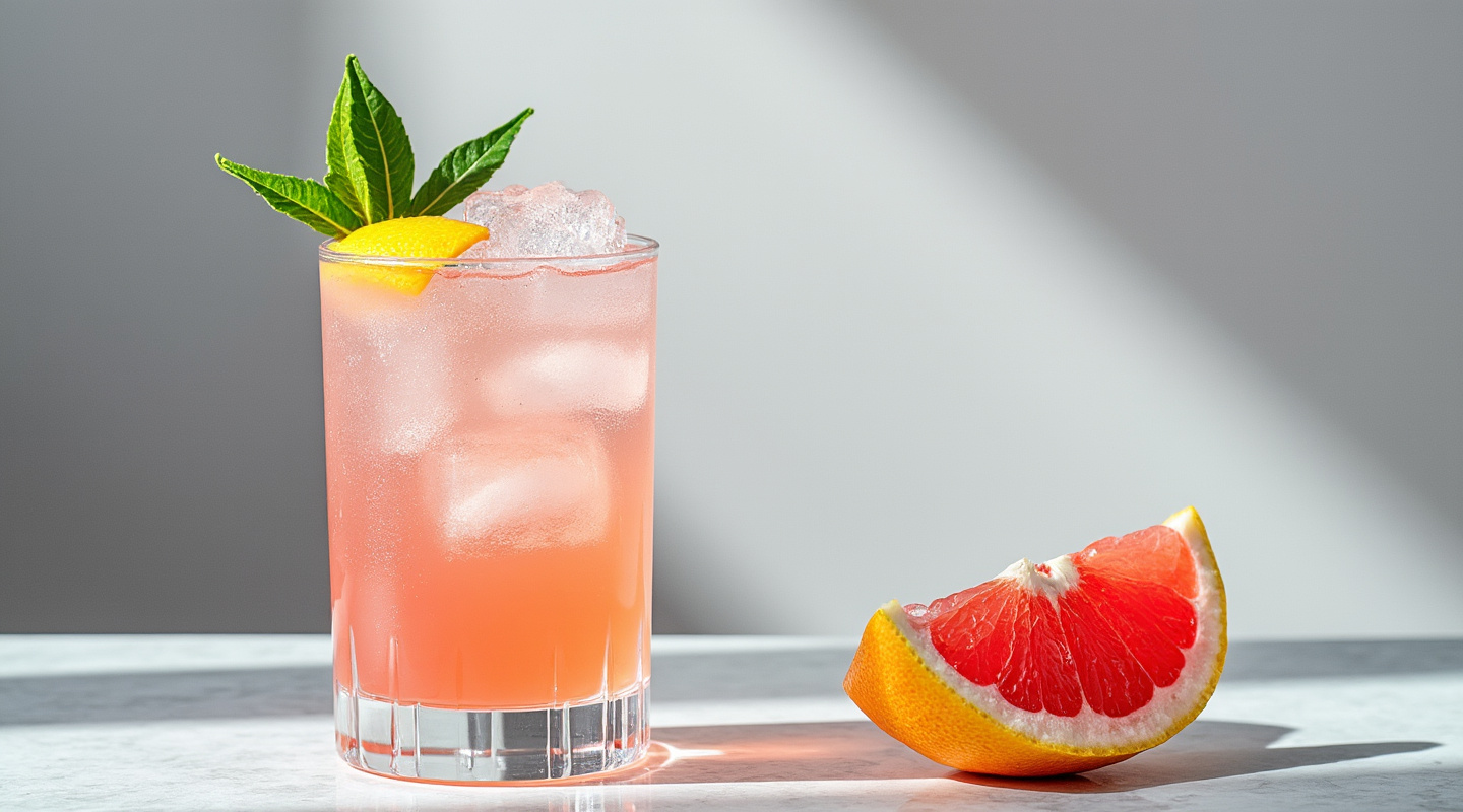 A refreshing and gently tart cocktail served in a Collins glass with a lemon wedge garnish