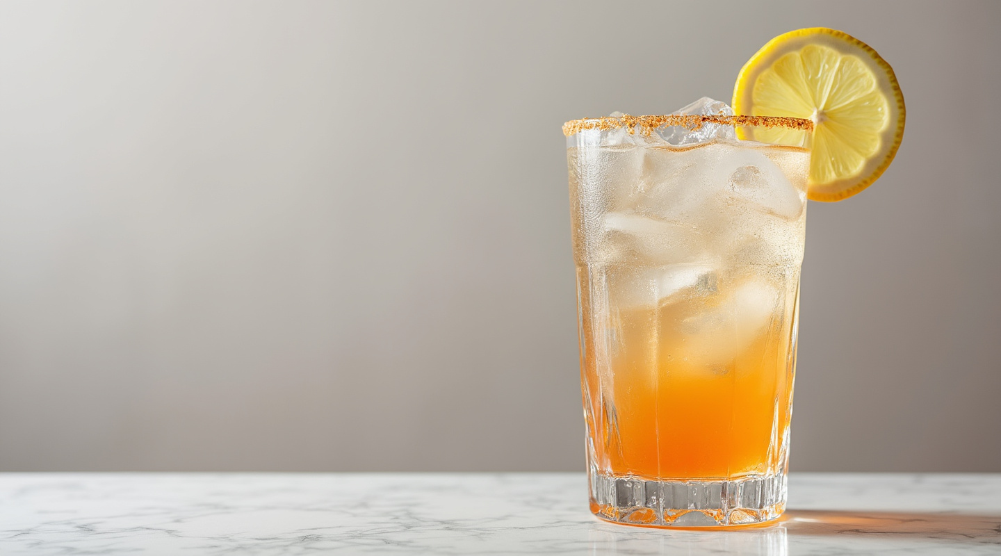 Windy Miller cocktail served in a Collins glass with a lemon slice garnish