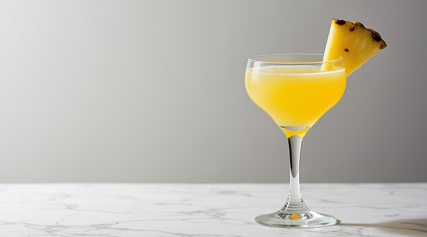 Yellow Fever Cocktail in a Martini glass