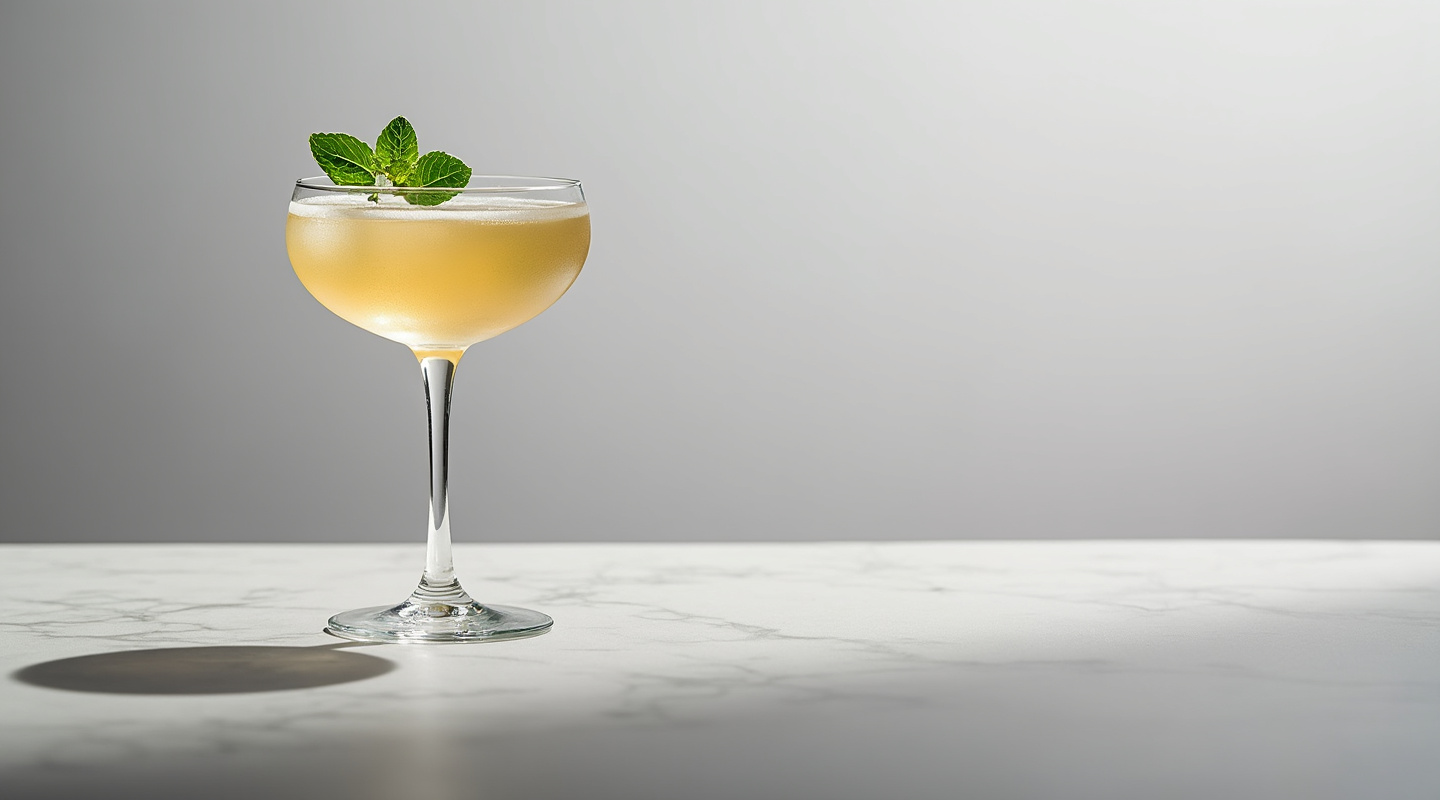 Zelda Cocktail with mint leaves and a refreshing look