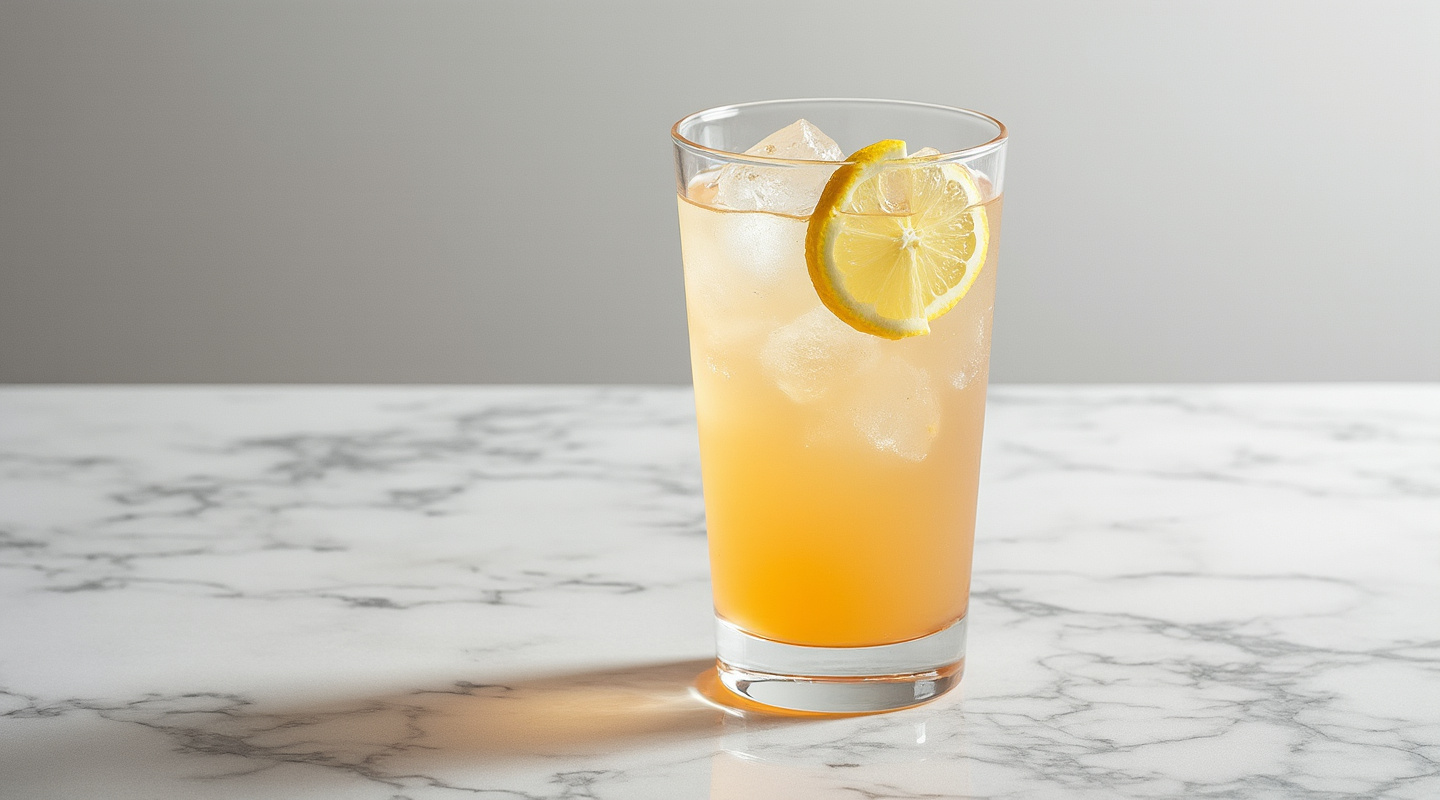 Bingo cocktail in a Collins glass with a lemon slice