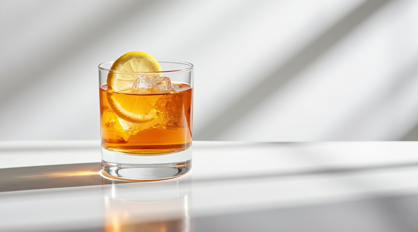 Gin & French cocktail with lemon garnish