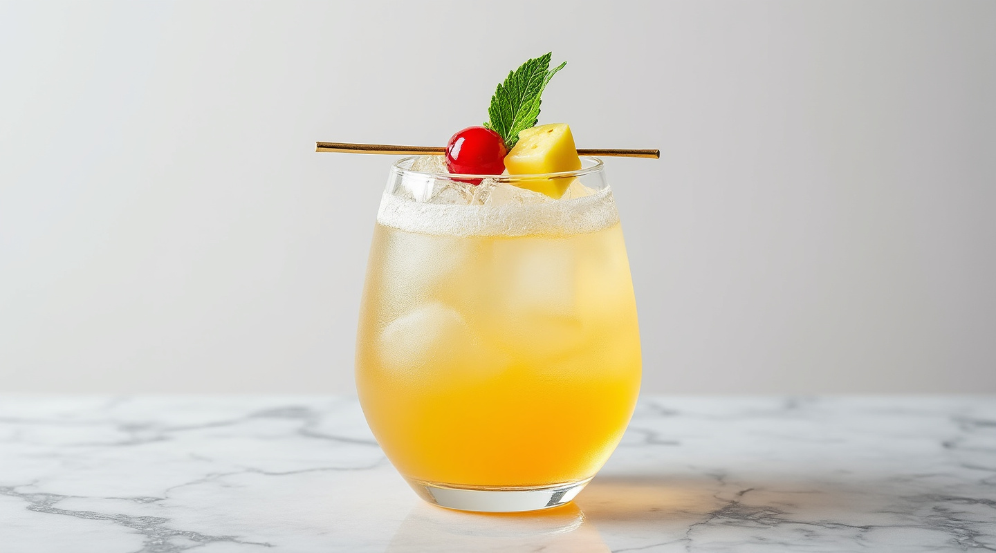 A refreshing Mahukona cocktail served in a glass.