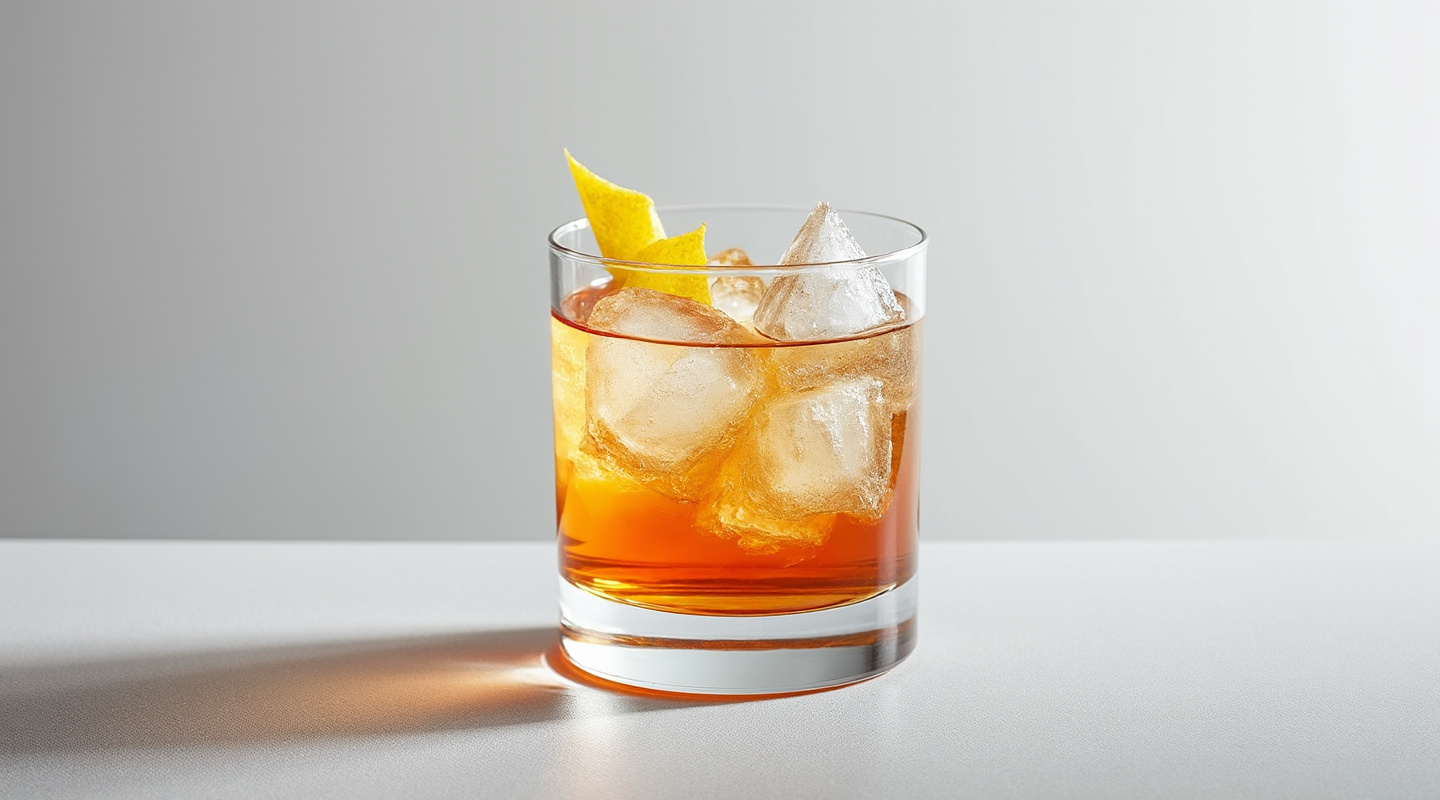 Gin cocktail with botanical garnish in coupe glass