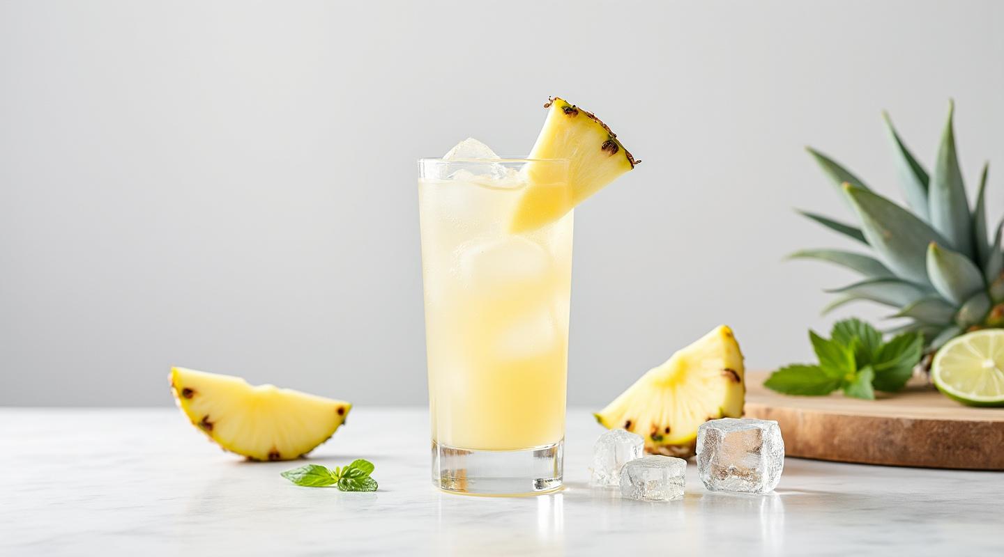 Batida de Abacaxi in a Collins glass