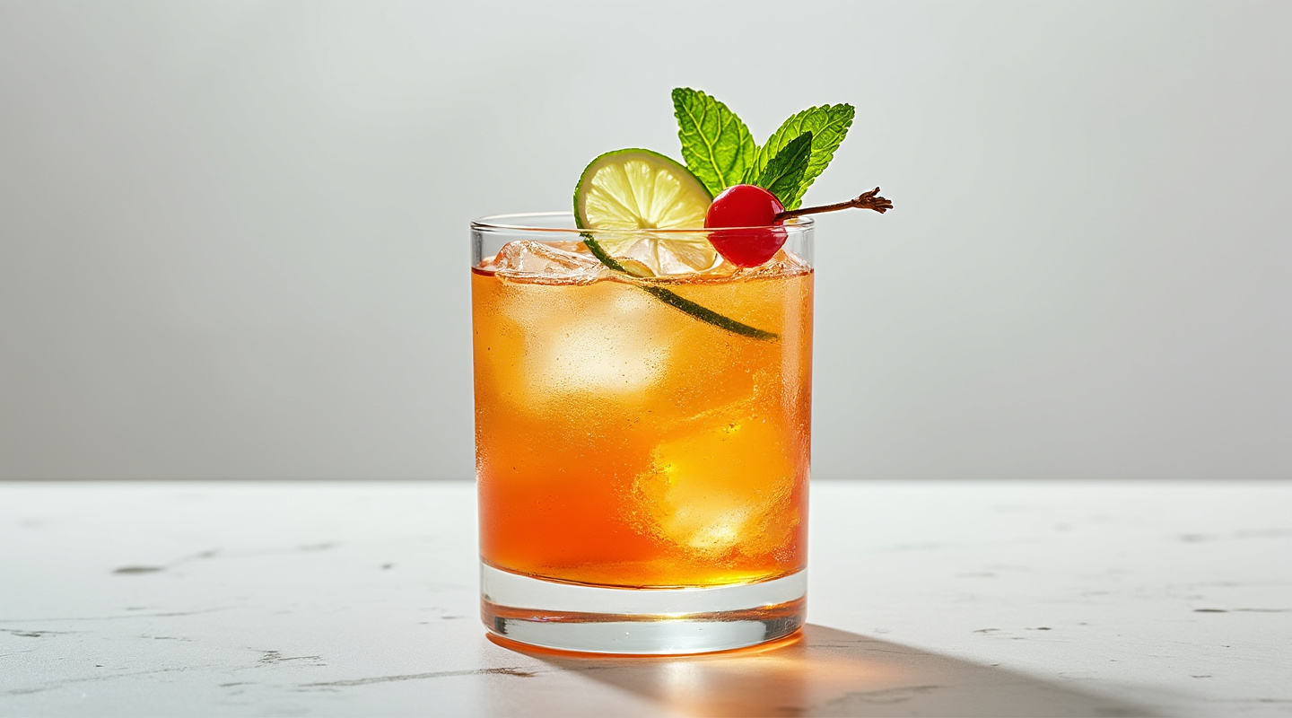 Good Hope Plantation Rum Punch in a glass with garnish
