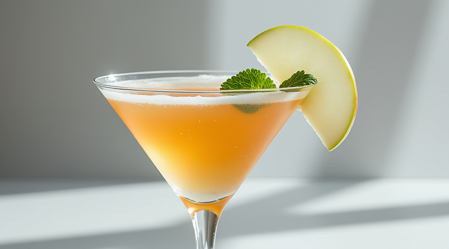 Maçã Cocktail served in a chilled martini glass