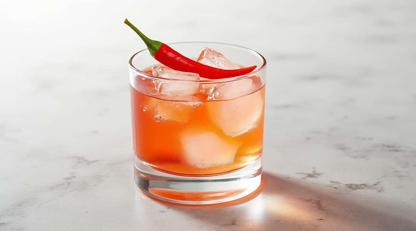 A vibrant Thai Red Daiquiri served in a chilled Old-fashioned glass.