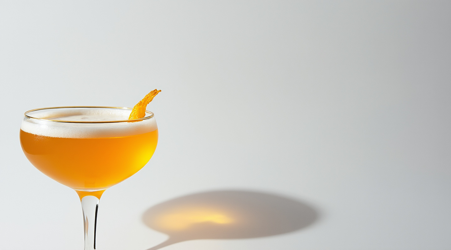 Breakfast in Manhattan cocktail served in a coupe glass