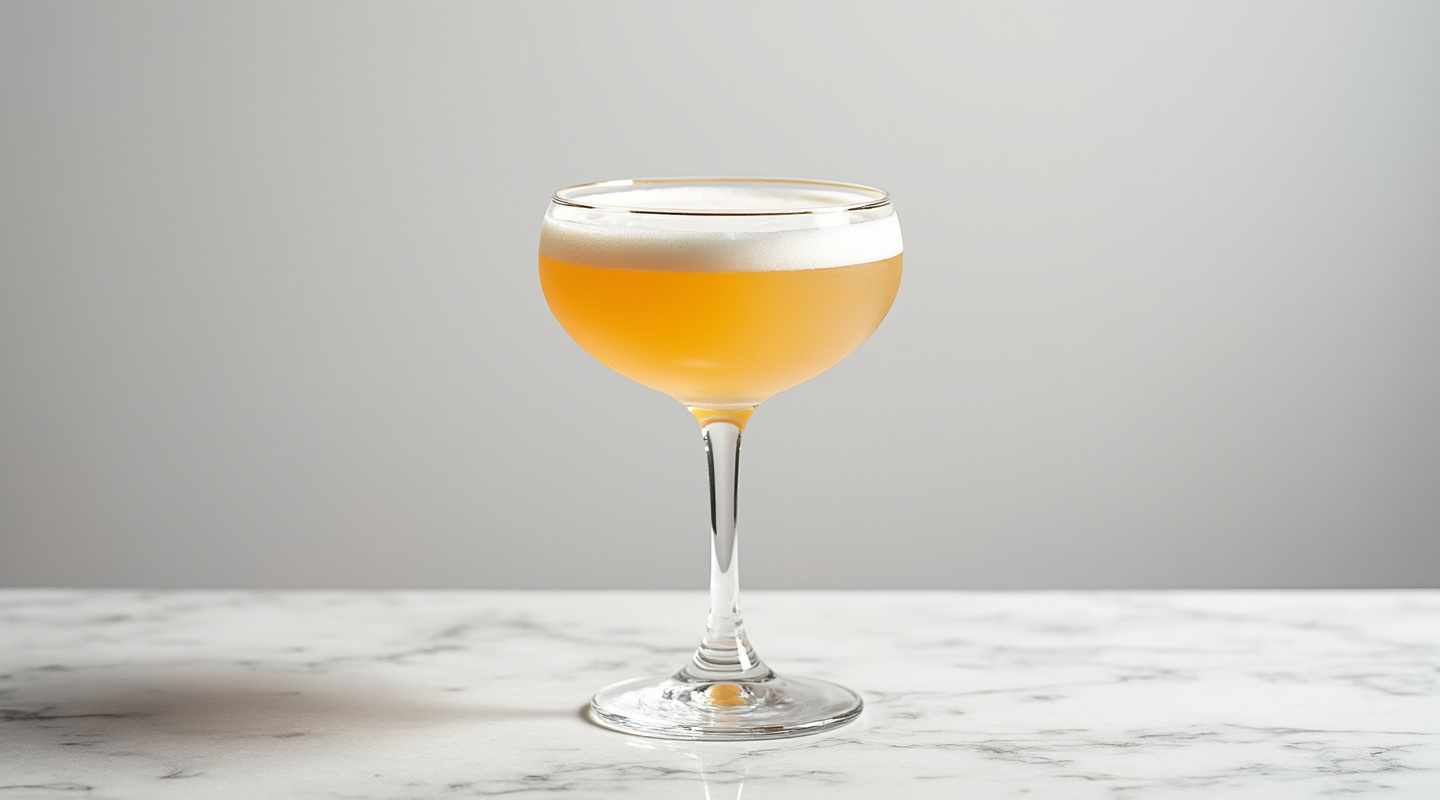 Bon Bon cocktail served in a chilled coupe glass