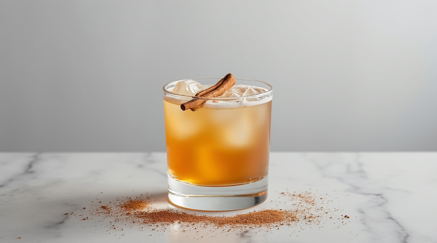 Bourbon Cookie cocktail served in an Old-fashioned glass.